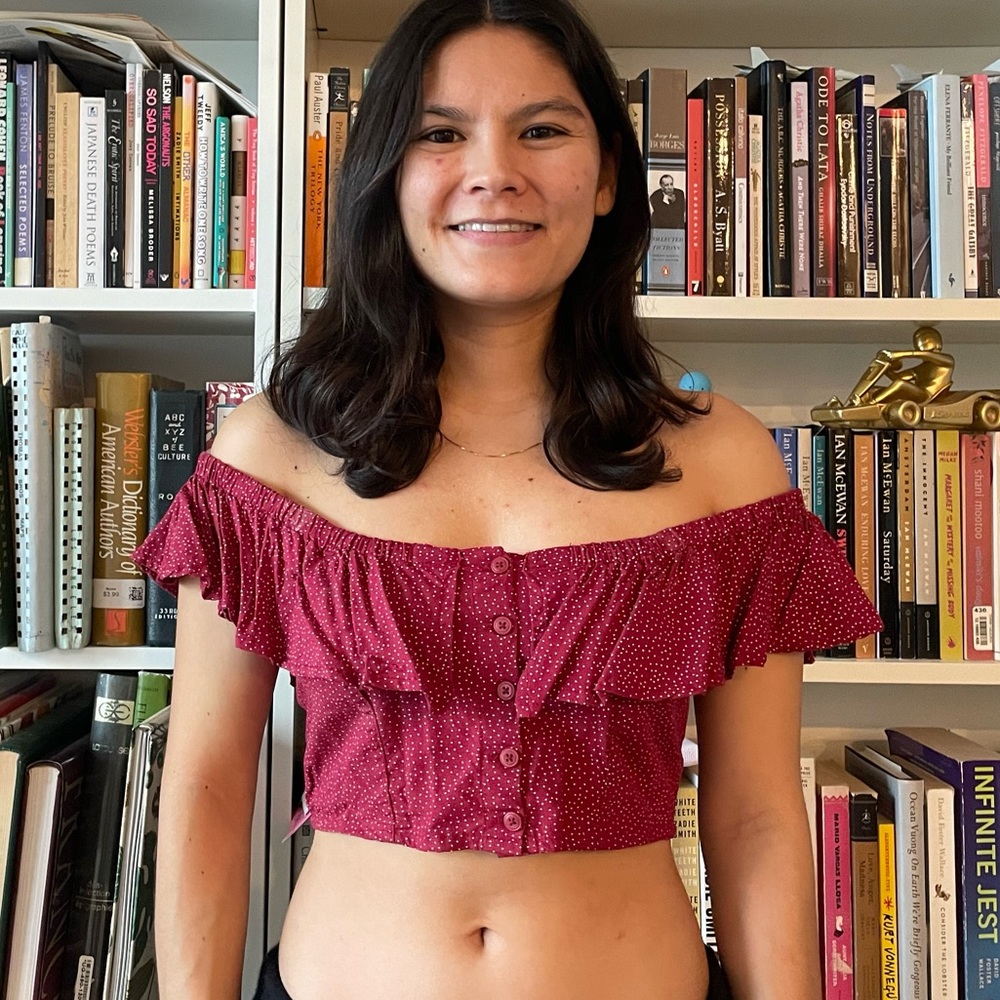 Topshop Cropped off-the-shoulder crop top